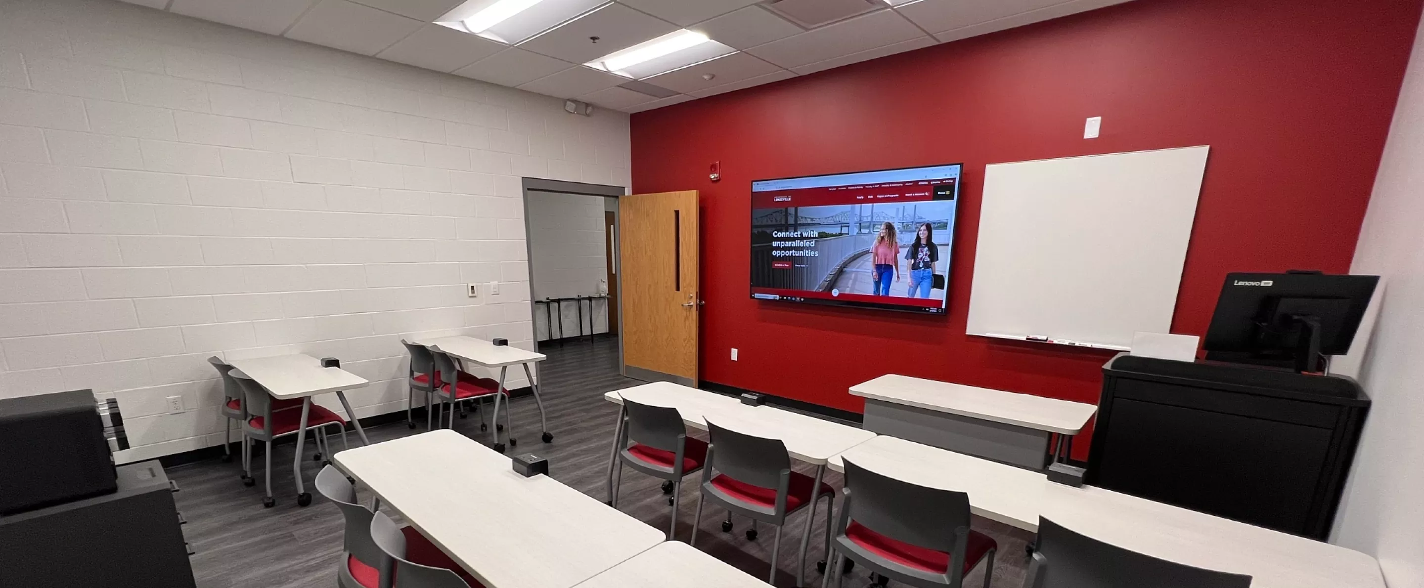 Photo of empty School of Nursing classroom.