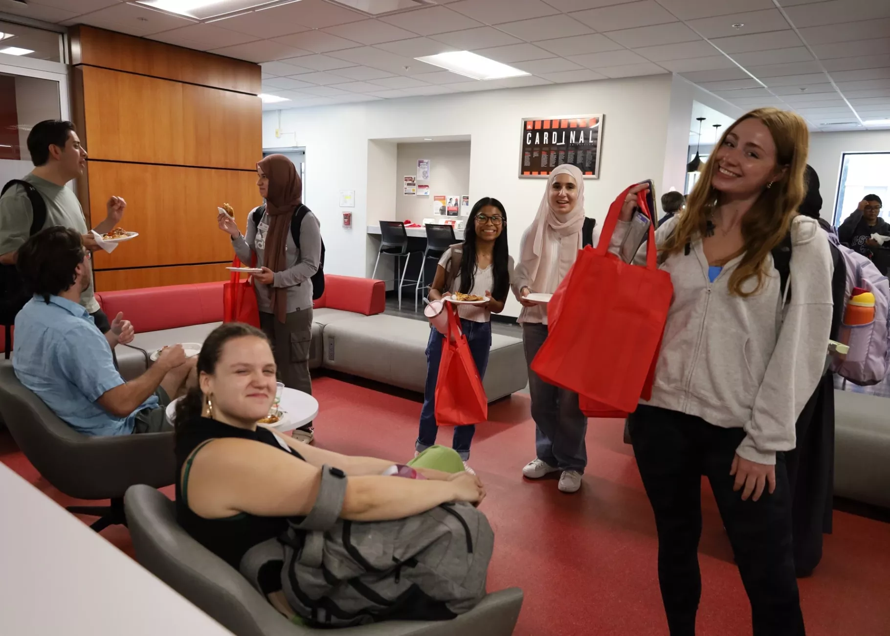 BSN students gathered in the student collaboration center enjoying a welcome lunch.