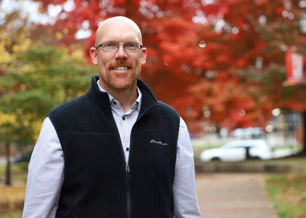 University of Louisville School of Nursing IT Director, Adam Gibson, on the HSC campus.
