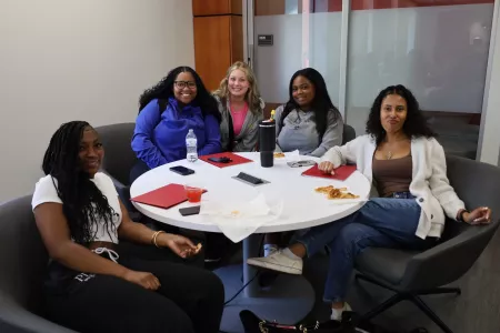 BSN students pose for a photo during a welcome lunch.